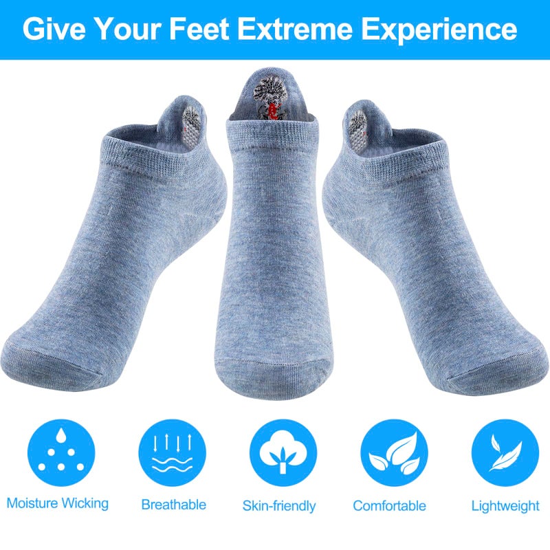 IBEILLI جوارب إيبيللي النسائية اللطيفة 10 أزواج من القطن كاواي مطرزة مضحكة منخفضة القص للنساء والفتيات (عبوة 10 قطع من سمسم مع صندوق هدايا) - Image 5